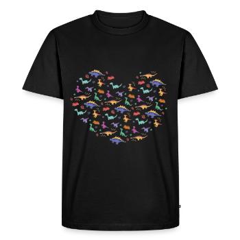 Un cœur pour les dinosaures dinosaures - T-shirt Premium bio Homme - noir - Devant - Nico (187cm)
