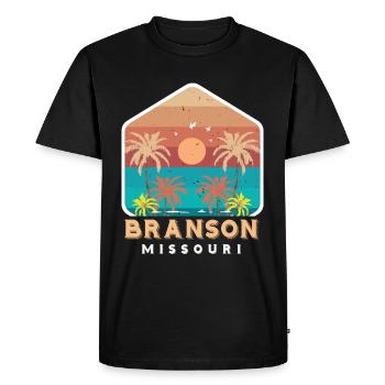Branson Vacances Missouri Camping Voyage Randonnée Nat - T-shirt Premium bio Homme - noir - Devant - Nico (187cm)