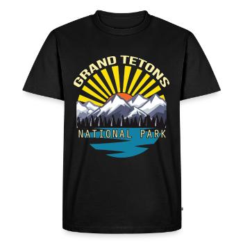 Parc national des montagnes Grand Teton Souvenir Wyoming - T-shirt Premium bio Homme - noir - Devant - Nico (187cm)