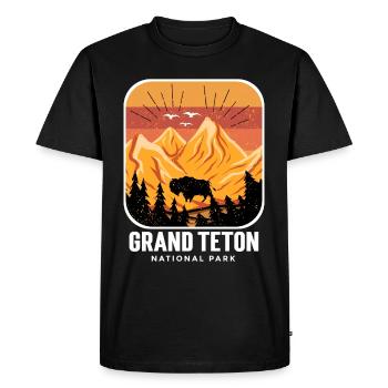 Grand Teton National Park Wyoming Buffalo Souvenir - T-shirt Premium bio Homme - noir - Devant - Nico (187cm)