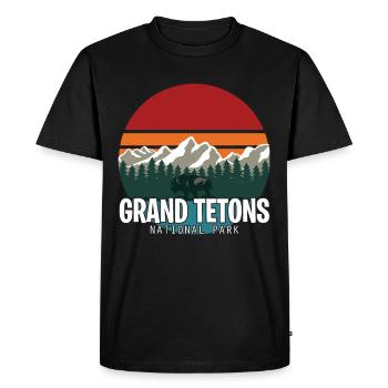 Grand Teton Buffalo National Park Souvenir Wyoming - T-shirt Premium bio Homme - noir - Devant - Nico (187cm)