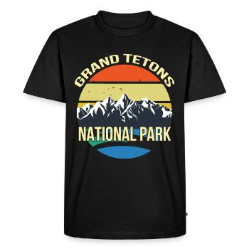 Grand Tetons National Park Souvenir Wyoming - T-shirt Premium bio Homme - noir - Devant - Nico (187cm)