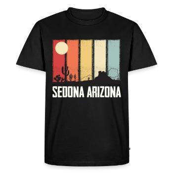 Sedona Arizona National Park Cactus Souvenir Campin - T-shirt Premium bio Homme - noir - Devant - Nico (187cm)