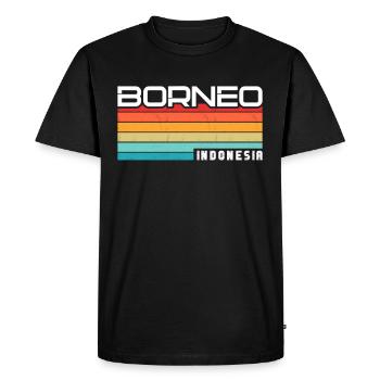 Vintage Holiday Trip Borneo Indonesia Asia - Men's Premium Organic T-Shirt - black - Front - Nico (187cm)