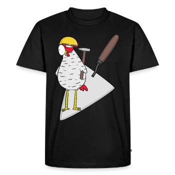 Artisan Poulet Maçon Maçon Truelle Travail - T-shirt Premium bio Homme - noir - Devant - Nico (187cm)