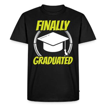 Finally Graduated Graduate Graduate - Men's Premium Organic T-Shirt - black - Front - Nico (187cm)