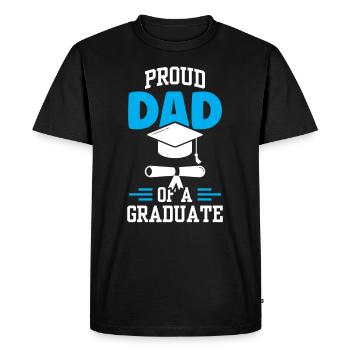 Fier père d’un diplôme d’études supérieures - T-shirt Premium bio Homme - noir - Devant - Nico (187cm)