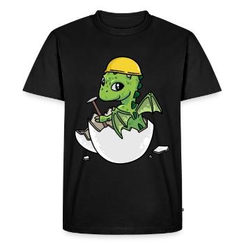 Dino Craftsman Eggshell Hammer Professions Trade - Men's Premium Organic T-Shirt - black - Front - Nico (187cm)