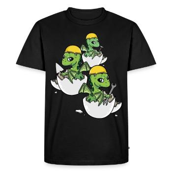 Dino Craftsman Eggshell Tool Professions Work - Men's Premium Organic T-Shirt - black - Front - Nico (187cm)