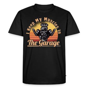 Muscel Car V8 Turbocharger Truck Racing Car - Men's Premium Organic T-Shirt - black - Front - Nico (187cm)