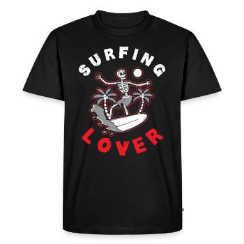 Amateurs de surf Surfer Surf surf surf surf - T-shirt Premium bio Homme - noir - Devant - Nico (187cm)