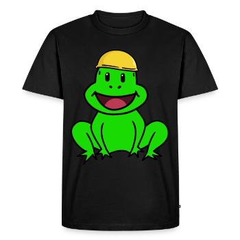 Artisans Chantiers de construction Grenouille Casque de sécurité Chef Crapaud - T-shirt Premium bio Homme - noir - Devant - Nico (187cm)