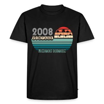 Vintage Anniversaire Anniversaire Rétro 2008 Limité - T-shirt Premium bio Homme - noir - Devant - Nico (187cm)