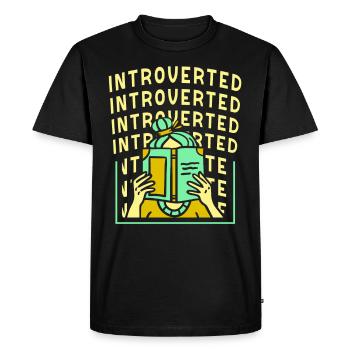 Introverted Introverted Sarcasm Shy - Men's Premium Organic T-Shirt - black - Front - Nico (187cm)