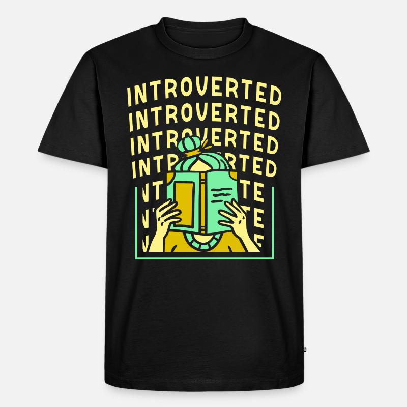 Introvertiert Introvertierter Sarkasmus Schüchtern - Männer Premium Bio T-Shirt - Schwarz