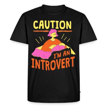 Attention Je suis un introverti timide - T-shirt Premium bio Homme - noir - Devant - Nico (187cm)