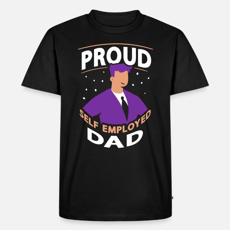 Stolzer Selbständiger Vater Selbstständig - Männer Premium Bio T-Shirt - Schwarz