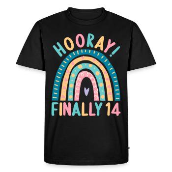 14 years old Rainbow Rainbow 14th birthday - Men's Premium Organic T-Shirt - black - Front - Nico (187cm)