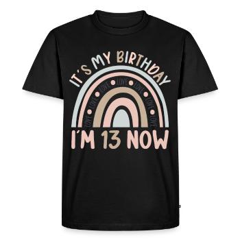 13 years old Rainbow Rainbow 13th birthday - Men's Premium Organic T-Shirt - black - Front - Nico (187cm)