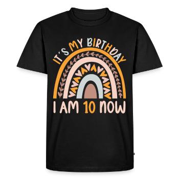 10 ans Rainbow Rainbow 10e anniversaire - T-shirt Premium bio Homme - noir - Devant - Nico (187cm)