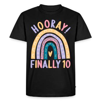 10 ans Rainbow Rainbow 10e anniversaire - T-shirt Premium bio Homme - noir - Devant - Nico (187cm)