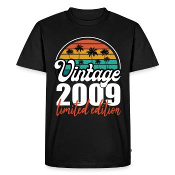 Vintage Anniversaire Anniversaire Rétro 2009 Limité - T-shirt Premium bio Homme - noir - Devant - Nico (187cm)