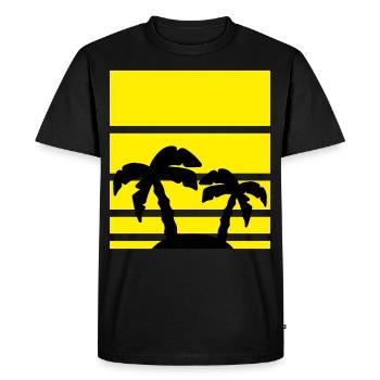 Palm Vacation Beach Pattern - Men's Premium Organic T-Shirt - black - Front - Nico (187cm)