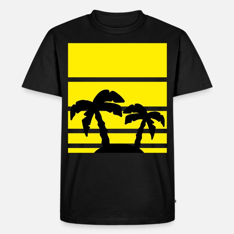 Palm Vacation Beach Pattern - T-shirt Premium bio Homme - noir