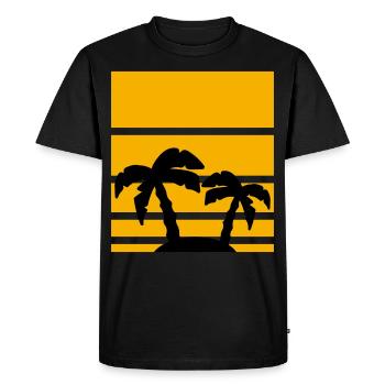 Palm Vacation Beach Pattern - Men's Premium Organic T-Shirt - black - Front - Nico (187cm)
