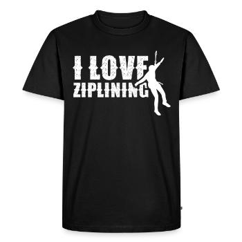 I love ziplining zip line zipline sport - Men's Premium Organic T-Shirt - black - Front - Nico (187cm)