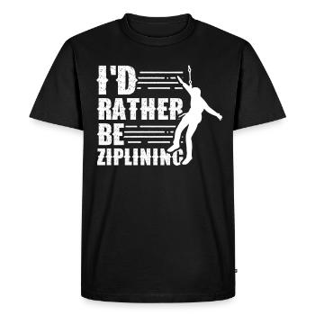 Je préfère être en tyrolienne Seilrutsche Sport Zipline - T-shirt Premium bio Homme - noir - Devant - Nico (187cm)