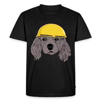 Dog Head Casque de sécurité de chien Chantier de construction Emploi commercial - T-shirt Premium bio Homme - noir - Devant - Nico (187cm)