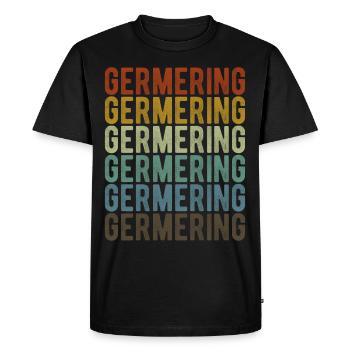 Germering City Retro Vintage - Men's Premium Organic T-Shirt - black - Front - Nico (187cm)