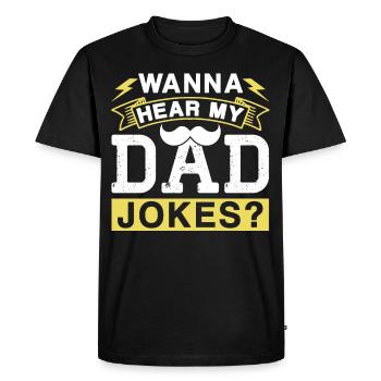 Papa Blague Papa Blague Père Blagues - T-shirt Premium bio Homme - noir - Devant - Nico (187cm)
