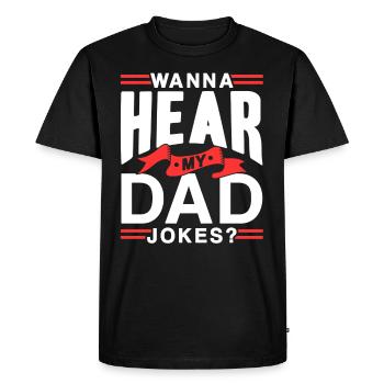 Papa Blague Papa Blagues Père - T-shirt Premium bio Homme - noir - Devant - Nico (187cm)