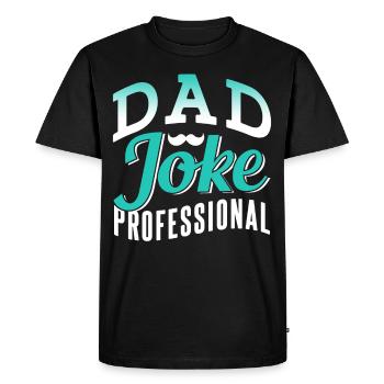Papa Blague Papa Blague Père Blagues - T-shirt Premium bio Homme - noir - Devant - Nico (187cm)