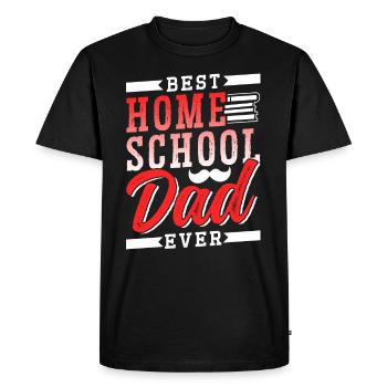 Meilleur papa d’école à la maison jamais Homeschooling - T-shirt Premium bio Homme - noir - Devant - Nico (187cm)