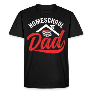 Homeschool Papa Fête des Pères Père Homeschooling - T-shirt Premium bio Homme - noir - Devant - Nico (187cm)