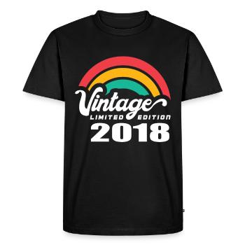 Vintage Anniversaire Anniversaire Rétro 2018 Limité - T-shirt Premium bio Homme - noir - Devant - Nico (187cm)