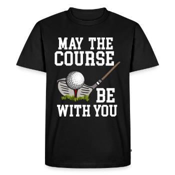 May The Course be Golfer Golf Course Golfer - Men's Premium Organic T-Shirt - black - Front - Nico (187cm)