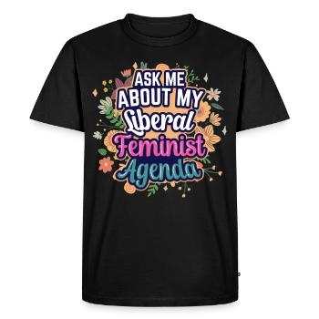 Agenda féministe libéral Féminisme Féministe - T-shirt Premium bio Homme - noir - Devant - Nico (187cm)