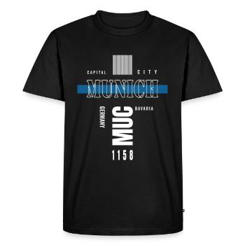 Munich Bavière Munich Bavière Capitale - T-shirt Premium bio Homme - noir - Devant - Nico (187cm)