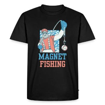 Magnetic Fishing Magnet Magnetic Fisherman - Men's Premium Organic T-Shirt - black - Front - Nico (187cm)