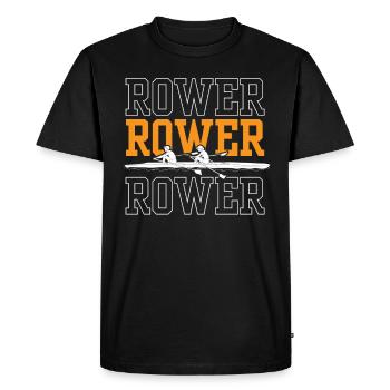 Rowing Rowing Rowing Rowing Rowing Rowing Boat - Men's Premium Organic T-Shirt - black - Front - Nico (187cm)