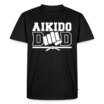 Aikido Père Arts Martiaux Combattant d’Arts Martiaux - T-shirt Premium bio Homme - noir - Devant - Nico (187cm)