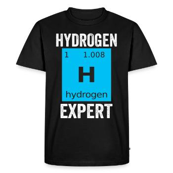 Hydrogène Expert Élément Energie Hydrogène - T-shirt Premium bio Homme - noir - Devant - Nico (187cm)