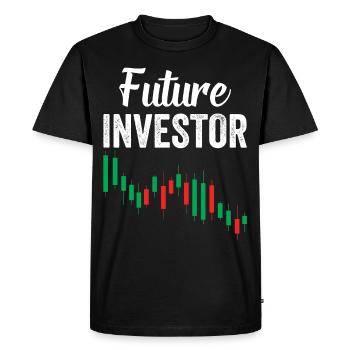 Futur Investisseur Investir Investir - T-shirt Premium bio Homme - noir - Devant - Nico (187cm)