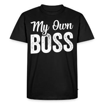 Mon propre patron Freelancer Travailleur indépendant - T-shirt Premium bio Homme - noir - Devant - Nico (187cm)