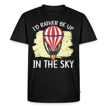 Je préfère être montgolfière douce dans le ciel - T-shirt Premium bio Homme - noir - Devant - Nico (187cm)