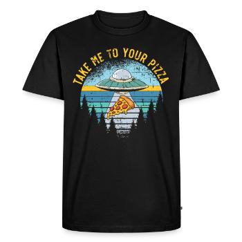 Emmenez-moi à votre pizza italienne - T-shirt Premium bio Homme - noir - Devant - Nico (187cm)
